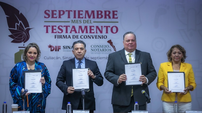 DIF Sinaloa y el Consejo de Notarios firman convenio “Septiembre, Mes del Testamento”