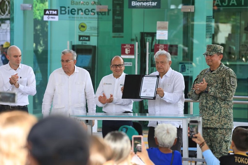 López Obrador inaugura desde Culiacán, todas las sucursales del país, del Banco del Bienestar