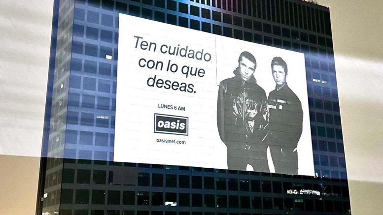 Anuncio de concierto de Oasis en México