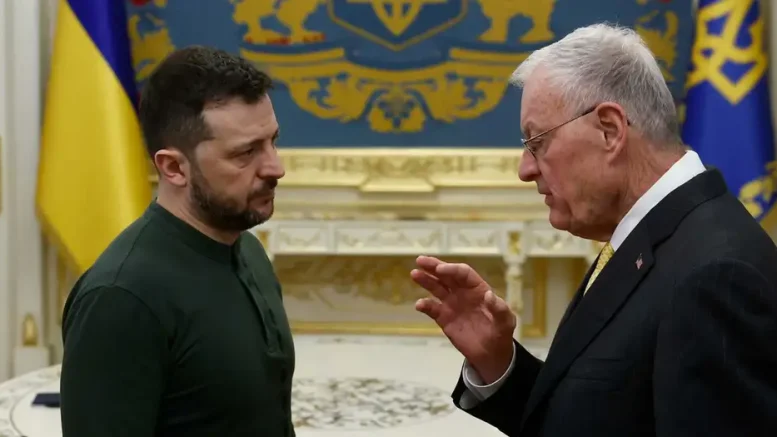 Volodimir Zelenski y Keith Kellogg