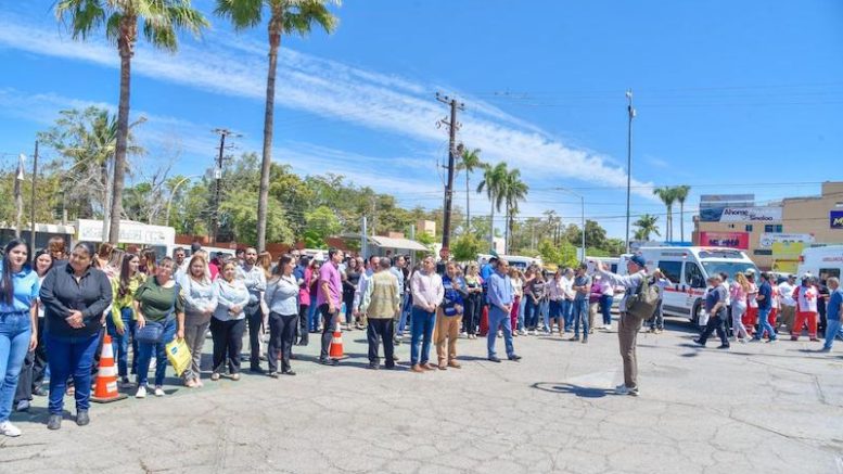 Autoridades realizan Simulacro Nacional 2025 en el Palacio Municipal de Ahome.