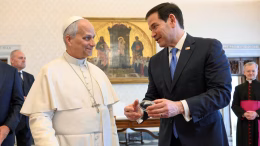 papa leon xiv y secretario de estado marco rubio