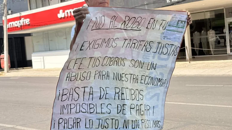 protestas contra tarifas de cfe