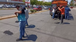 bacheo en calles de los mochis